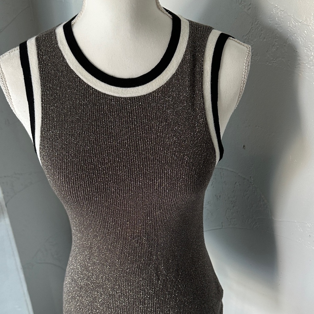 Moth by anthropology gray and White Ribbed Tank Top - Picture 6 of 14